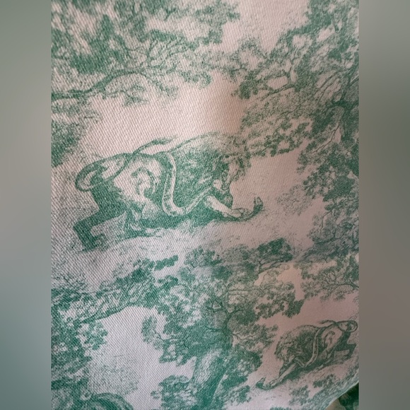 NEW💚Dior TOILE DE JOUY Novelty Tote Eco bag White Green